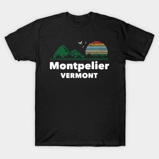 Mountain Sunset Flying Birds Outdoor Montpelier Vermont T-Shirt